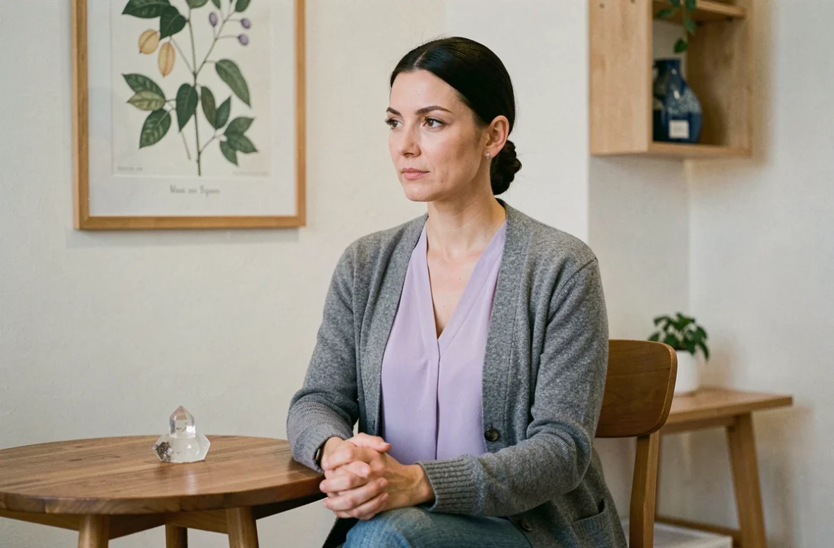 Psychologue clinicienne et hypnothérapeute dans son cabinet à Brest, représentant Agathe Covo