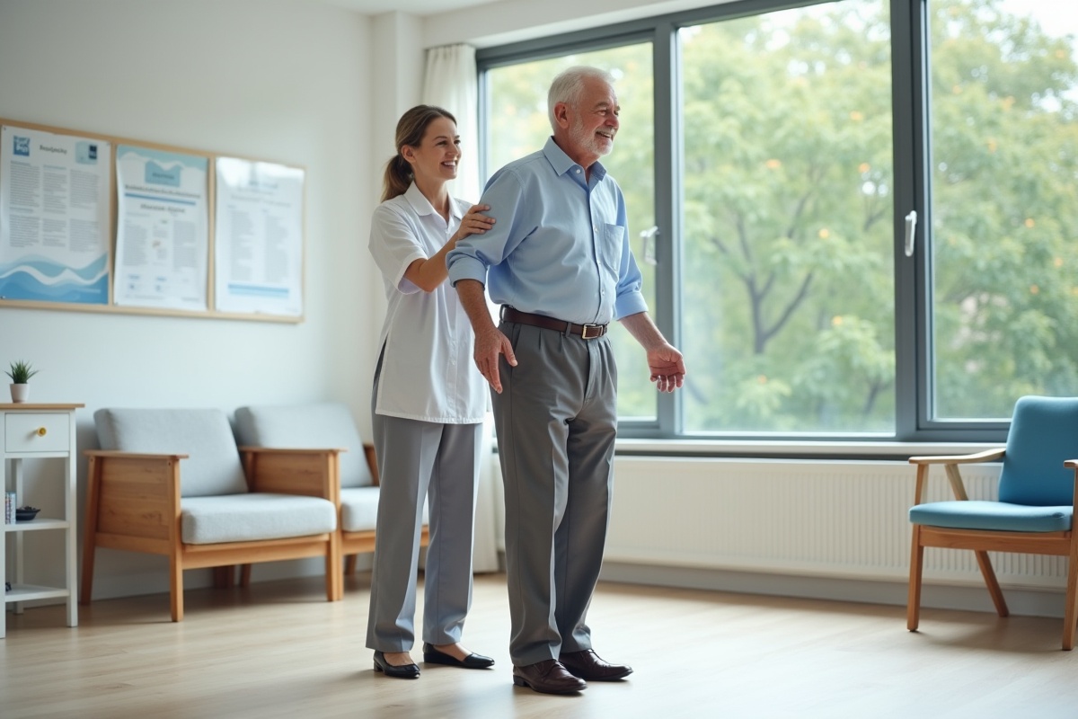 Homme age pratique des exercices d